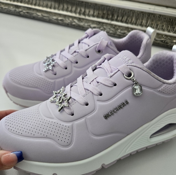 Skechers Street Uno Gen1: Trendy Jewels Sneaker. Lavander. Size 5. New.Lace up - Picture 4 of 8